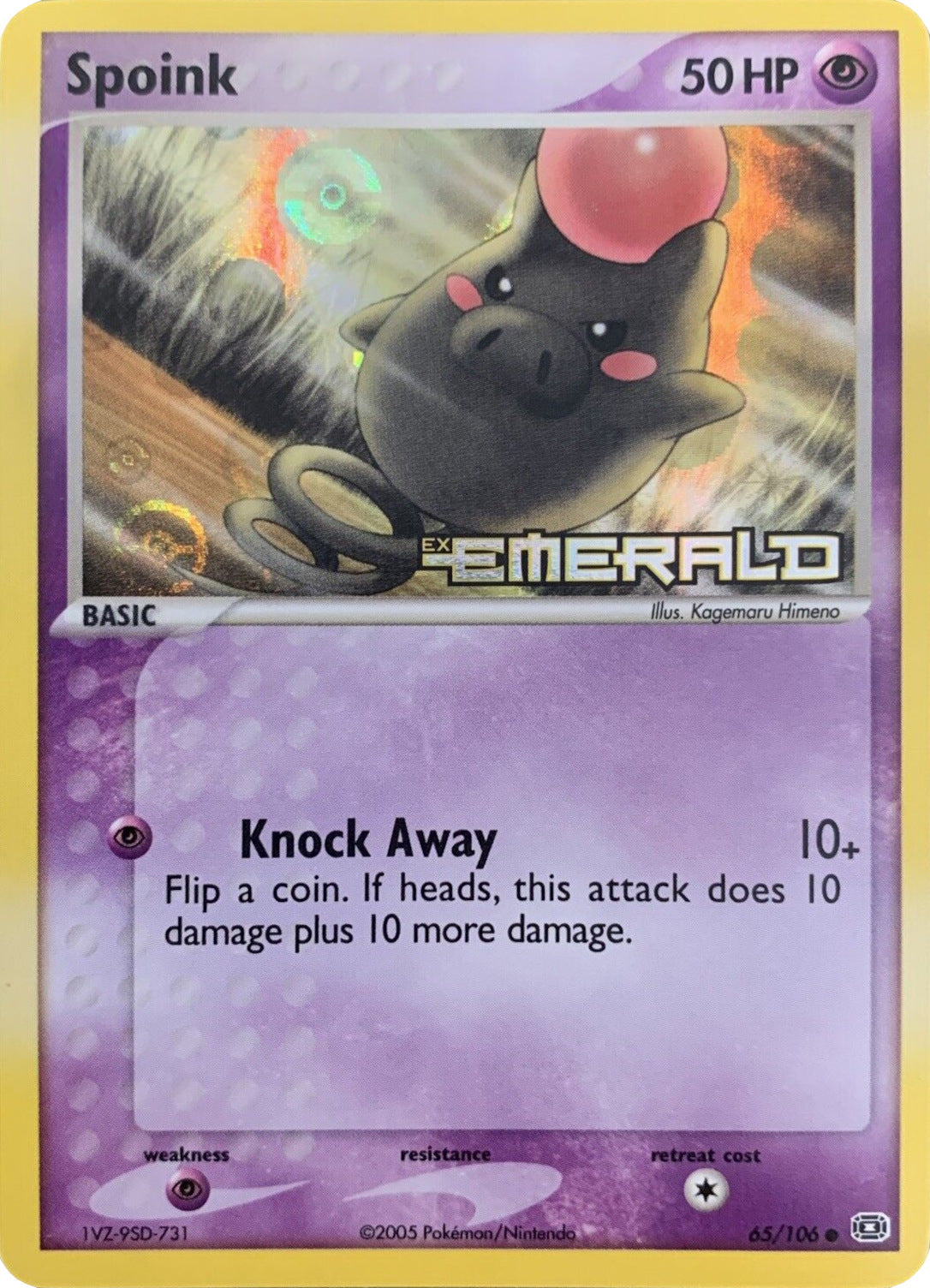 Spoink (65/106) (Stamped) [EX: Emerald] | Odin's Place