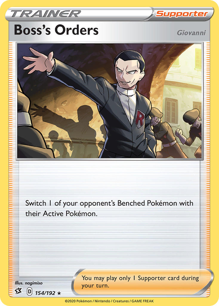 Boss's Orders (154/192) (Giovanni) (Theme Deck Exclusive) [Sword & Shield: Rebel Clash] | Odin's Place