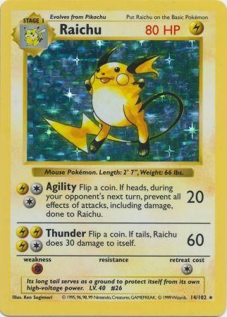 Raichu (14/102) [Base Set Shadowless Unlimited] | Odin's Place
