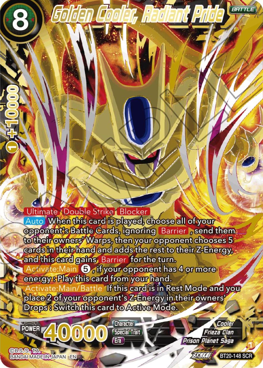 Golden Cooler, Radiant Pride (Alternate Art) (BT20-148) [Power Absorbed] | Odin's Place
