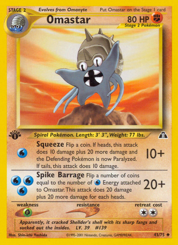 Omastar (43/75) [Neo Discovery 1st Edition] | Odin's Place