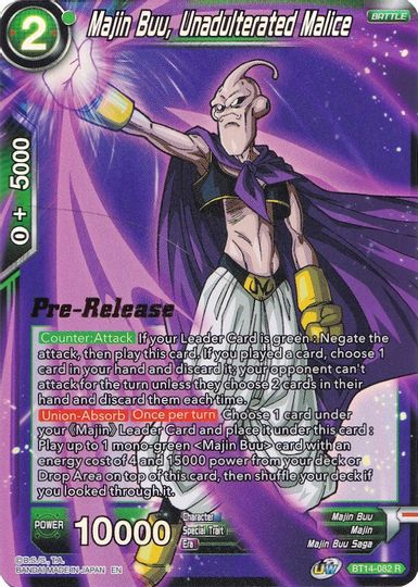 Majin Buu, Unadulterated Malice (BT14-082) [Cross Spirits Prerelease Promos] | Odin's Place