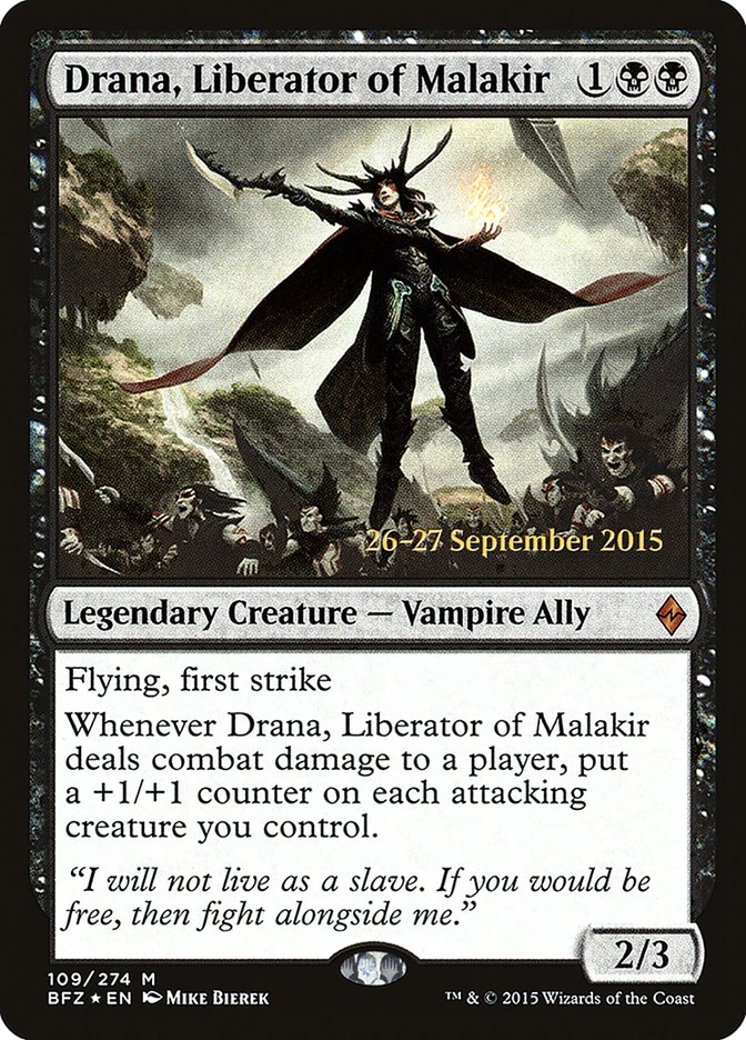 Drana, Liberator of Malakir (109) [Battle for Zendikar Prerelease Promos] | Odin's Place