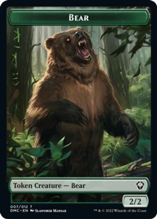 Kavu // Bear Double-Sided Token [Dominaria United Commander Tokens] | Odin's Place