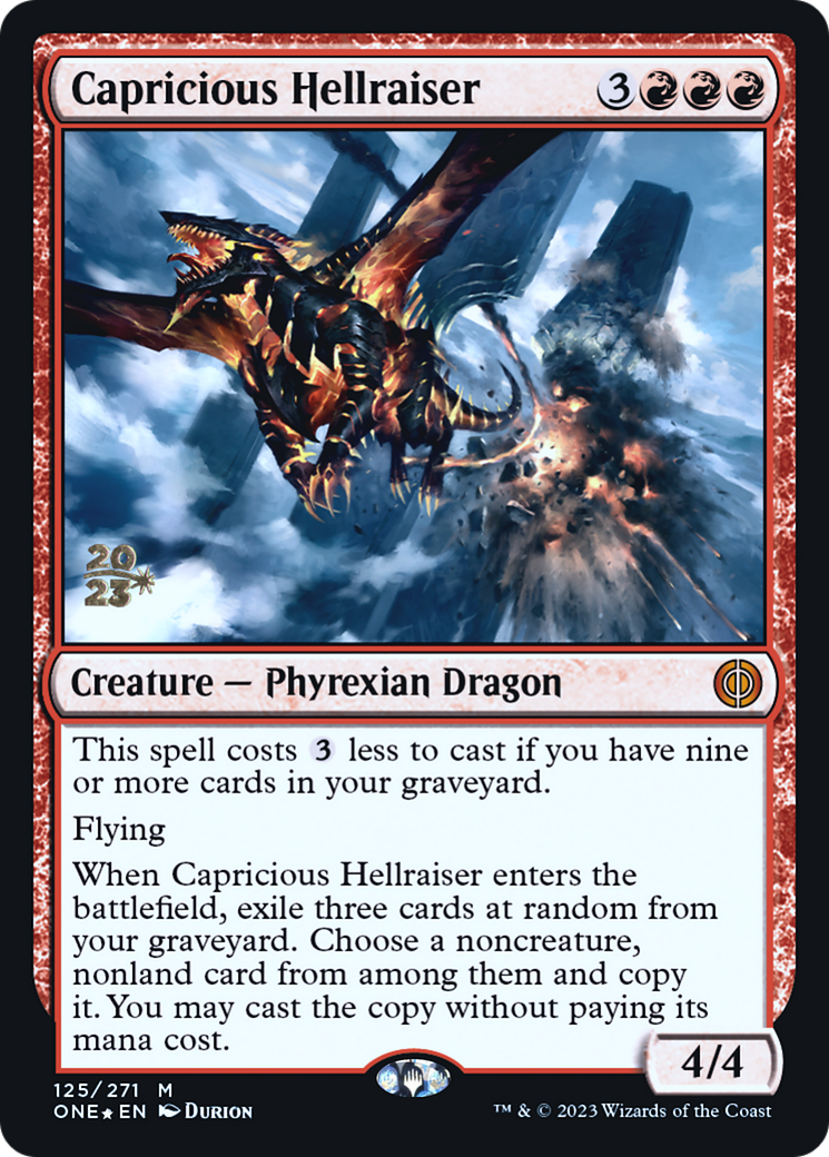 Capricious Hellraiser [Phyrexia: All Will Be One Prerelease Promos] | Odin's Place