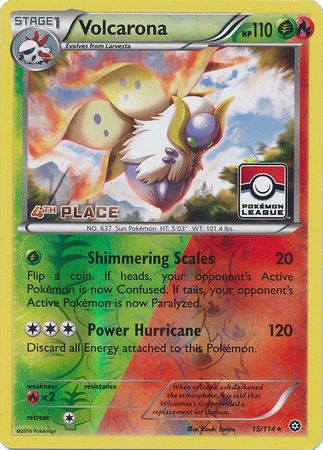 Volcarona (15/114) (League Promo 4th Place) [XY: Steam Siege] | Odin's Place