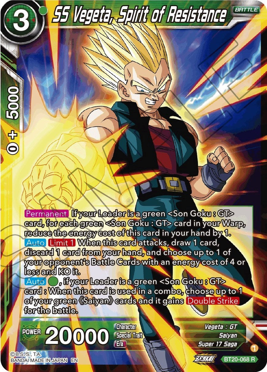 SS Vegeta, Spirit of Resistance (BT20-068) [Power Absorbed] | Odin's Place