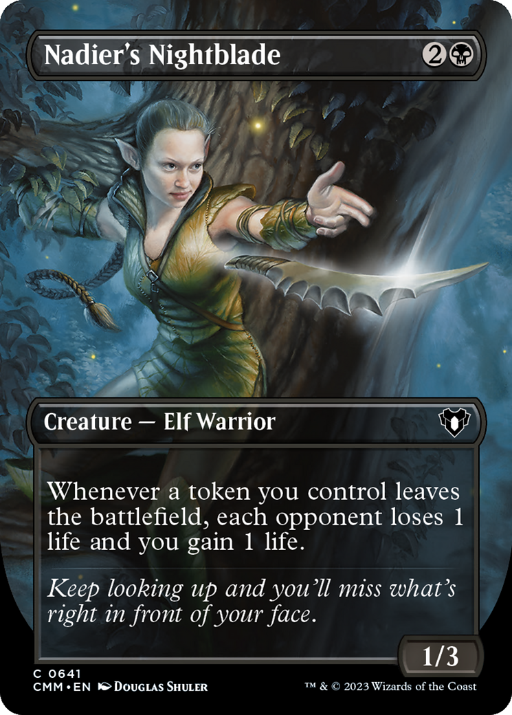 Nadier's Nightblade (Borderless Alternate Art) [Commander Masters] | Odin's Place