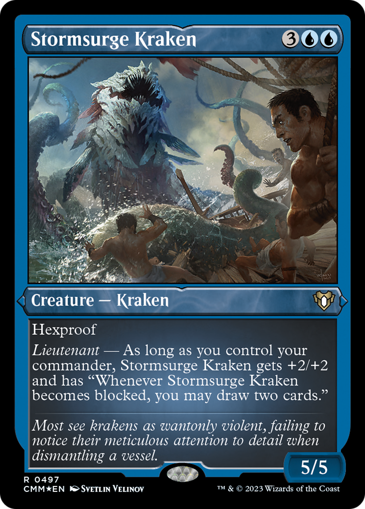 Stormsurge Kraken (Foil Etched) [Commander Masters] | Odin's Place