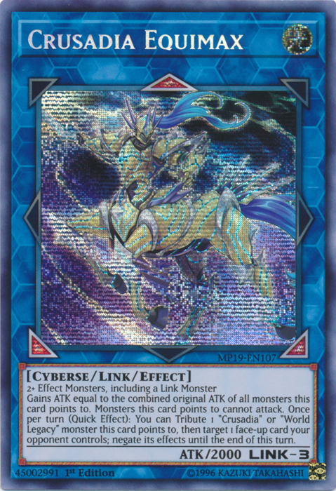 Crusadia Equimax [MP19-EN107] Prismatic Secret Rare | Odin's Place