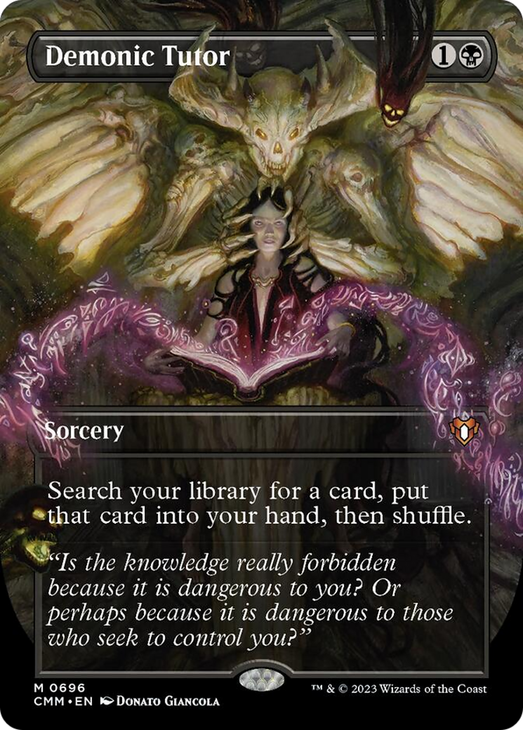 Demonic Tutor (Borderless Alternate Art) [Commander Masters] | Odin's Place