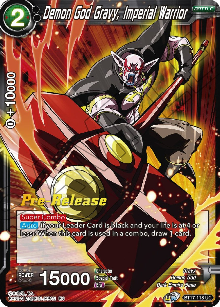 Demon God Gravy, Imperial Warrior (BT17-118) [Ultimate Squad Prerelease Promos] | Odin's Place