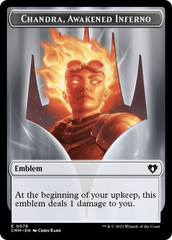 Chandra, Awakened Inferno Emblem // Wizard Double-Sided Token [Commander Masters Tokens] | Odin's Place