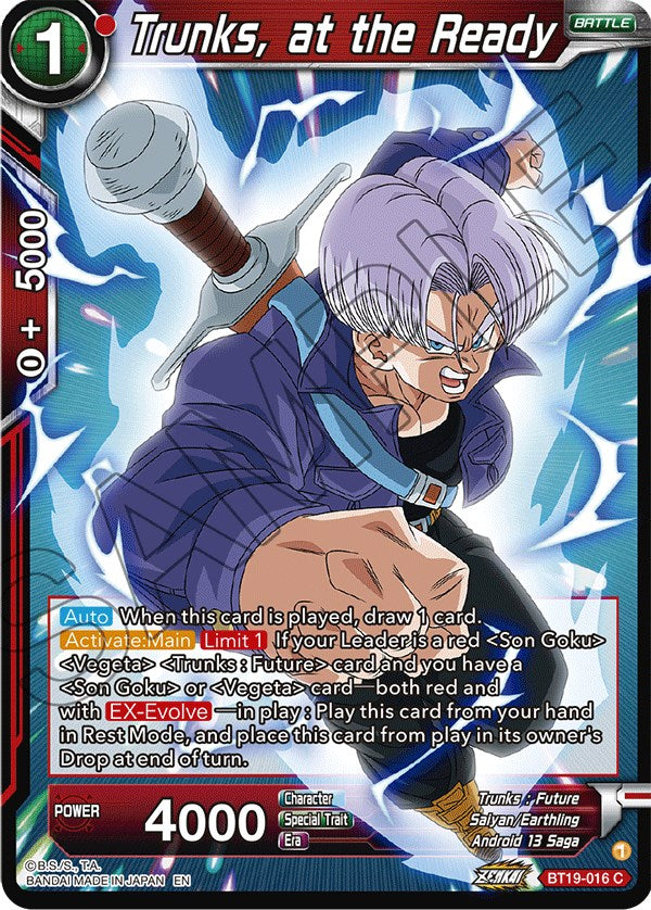 Trunks, at the Ready (BT19-016) [Fighter's Ambition] | Odin's Place