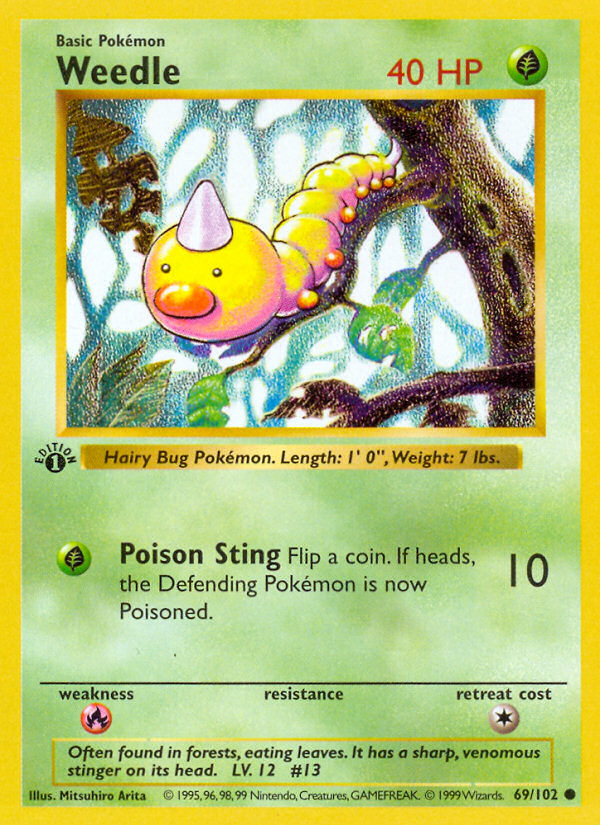 Weedle (69/102) (Shadowless) [Base Set 1st Edition] | Odin's Place