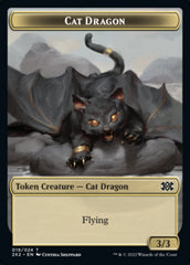 Cat Dragon // Monk Double-Sided Token [Double Masters 2022 Tokens] | Odin's Place