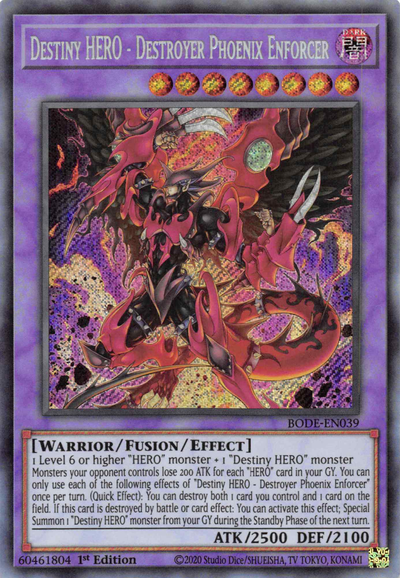 Destiny HERO - Destroyer Phoenix Enforcer [BODE-EN039] Secret Rare | Odin's Place