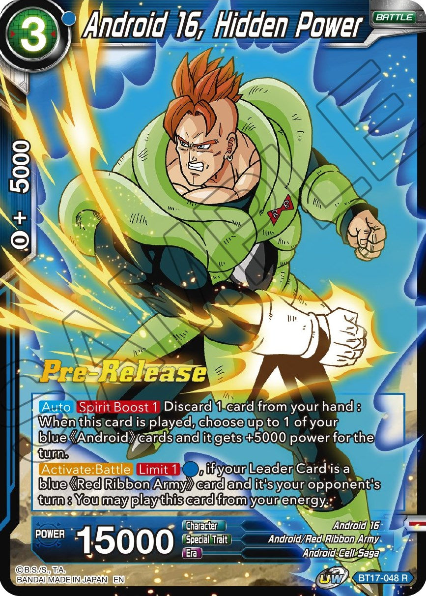 Android 16, Hidden Power (BT17-048) [Ultimate Squad Prerelease Promos] | Odin's Place