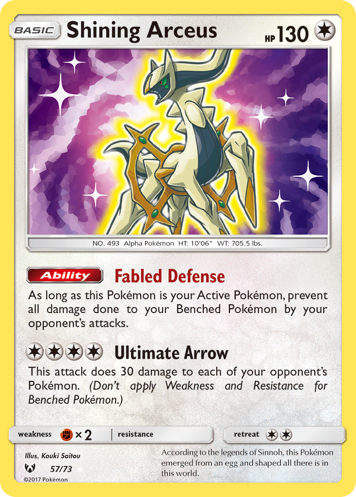 Shining Arceus (57/73) [Sun & Moon: Shining Legends] | Odin's Place