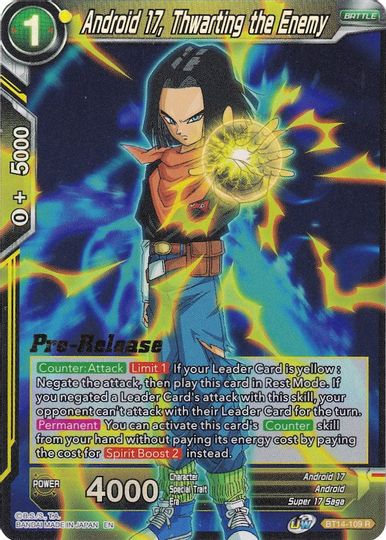 Android 17, Thwarting the Enemy (BT14-109) [Cross Spirits Prerelease Promos] | Odin's Place