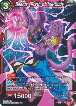 Beerus, Wrath of the Gods (EX11-04) [Universe 7 Unison] | Odin's Place