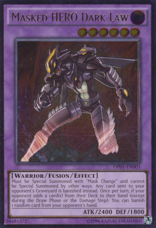 Masked HERO Dark Law [OP01-EN003] Ultimate Rare | Odin's Place