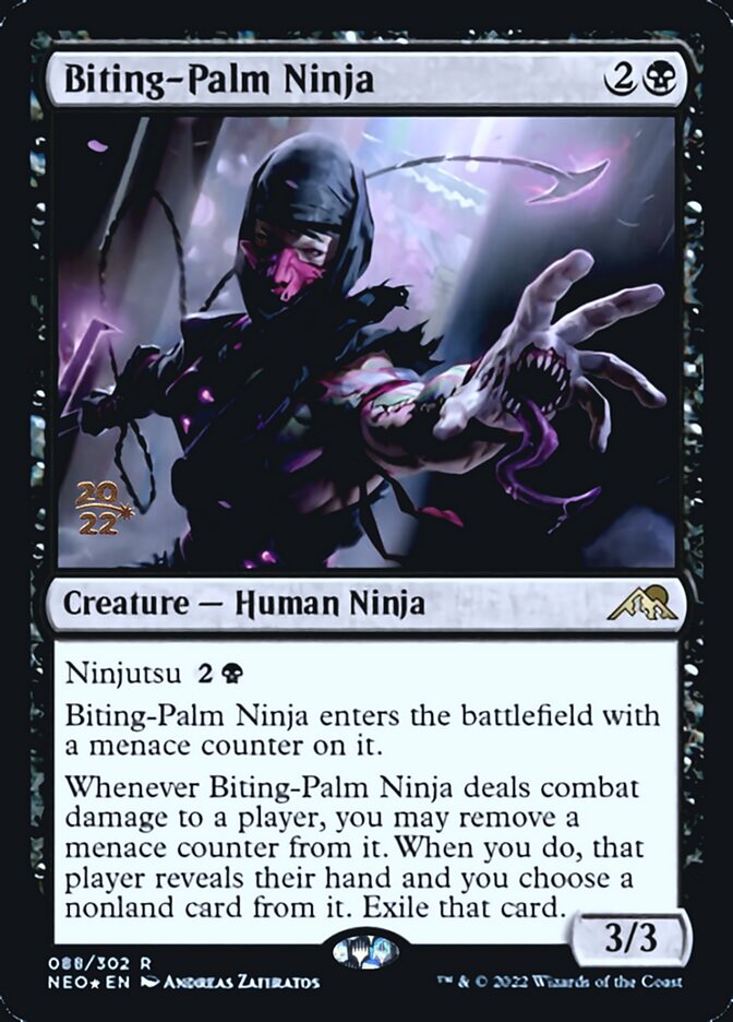 Biting-Palm Ninja [Kamigawa: Neon Dynasty Prerelease Promos] | Odin's Place