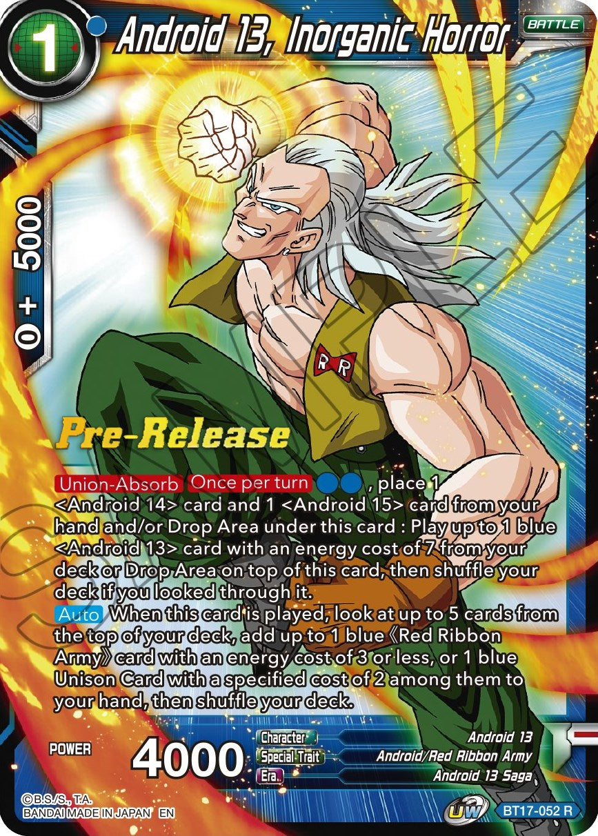 Android 13, Inorganic Horror (BT17-052) [Ultimate Squad Prerelease Promos] | Odin's Place