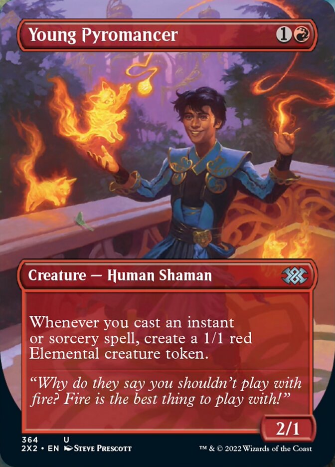 Young Pyromancer (Borderless Alternate Art) [Double Masters 2022] | Odin's Place