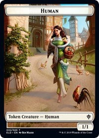 Human // Food (18) Double-Sided Token [Throne of Eldraine Tokens] | Odin's Place