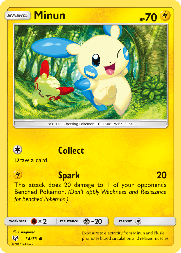 Minun (34/73) [Sun & Moon: Shining Legends] | Odin's Place