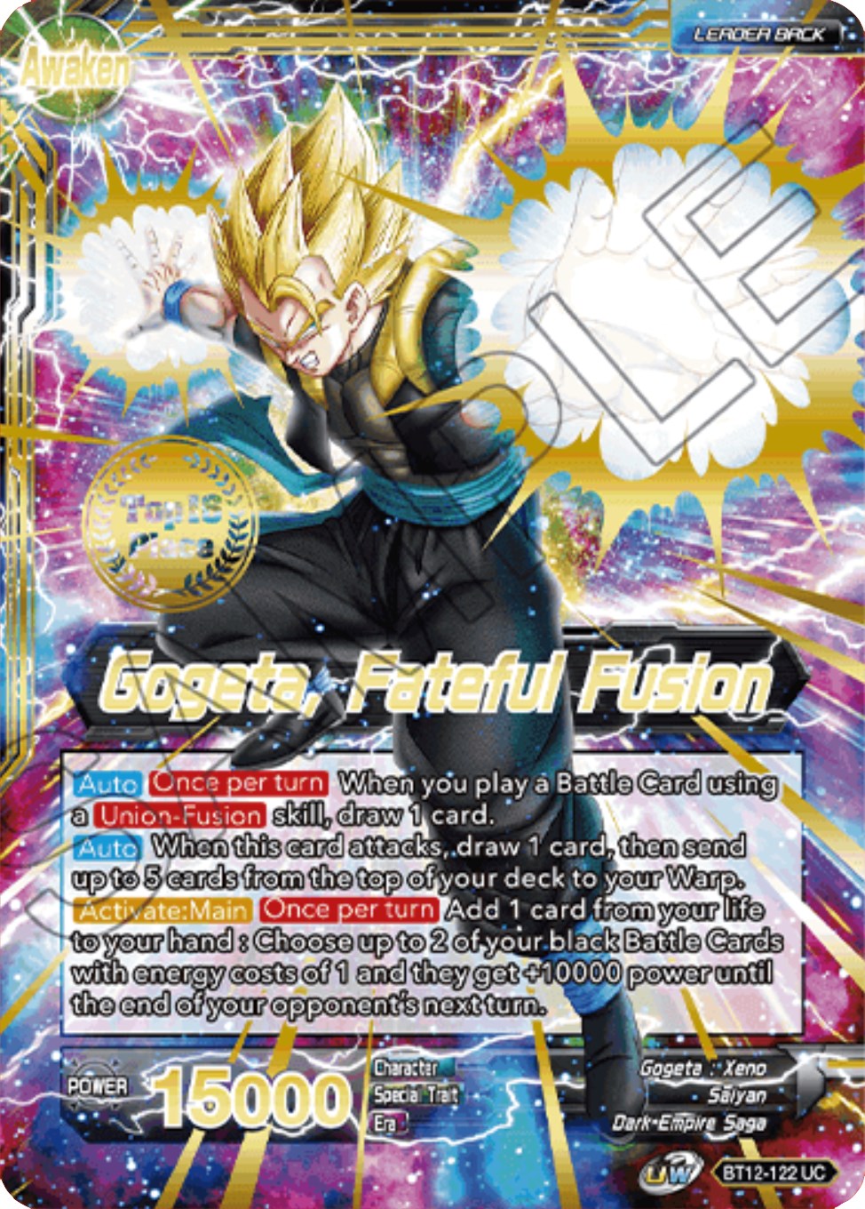 Son Goku & Vegeta // Gogeta, Fateful Fusion (2021 Championship Top 16) (BT12-122) [Tournament Promotion Cards] | Odin's Place
