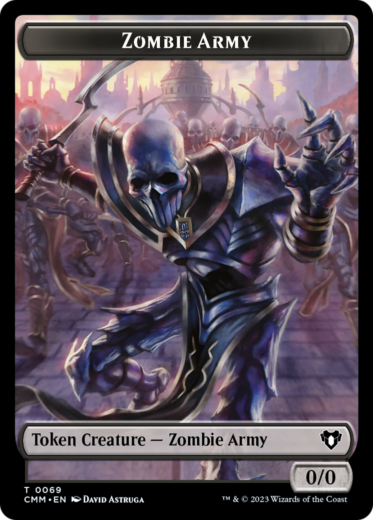 Human Warrior // Zombie Army Double-Sided Token [Commander Masters Tokens] | Odin's Place