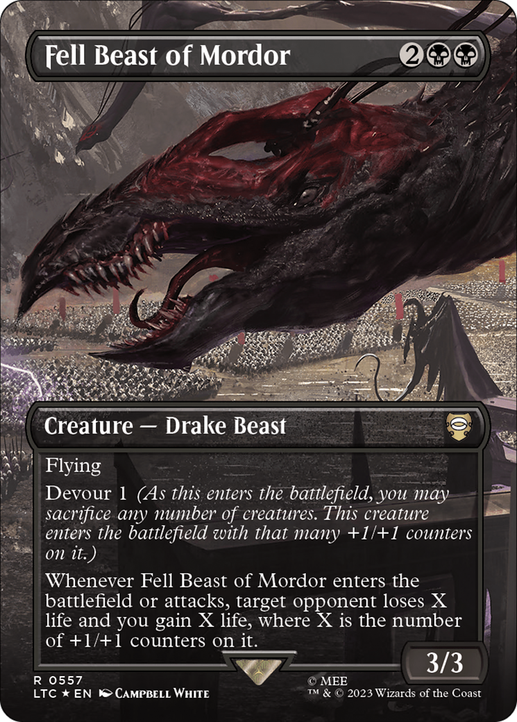 Fell Beast of Mordor (Borderless) (Surge Foil) [The Lord of the Rings: Tales of Middle-Earth Commander] | Odin's Place