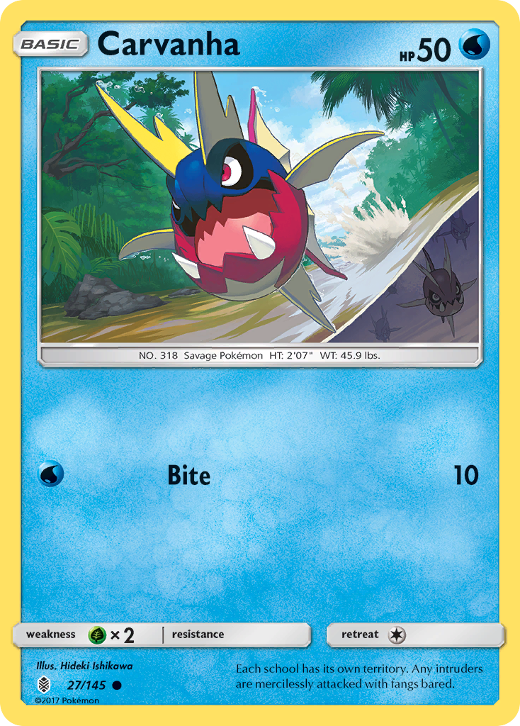 Carvanha (27/145) [Sun & Moon: Guardians Rising] | Odin's Place