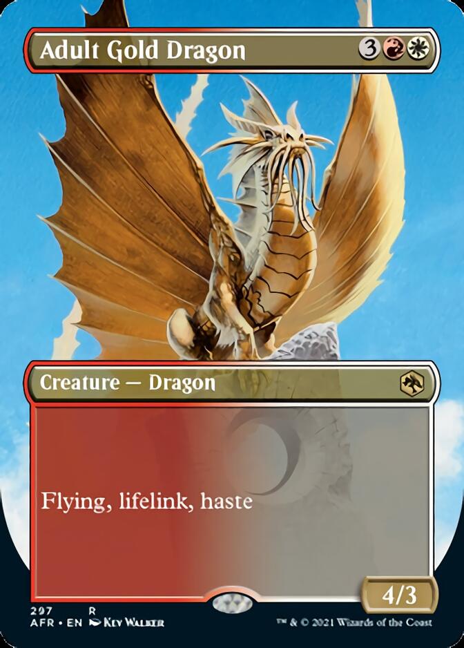 Adult Gold Dragon (Borderless Alternate Art) [Dungeons & Dragons: Adventures in the Forgotten Realms] | Odin's Place