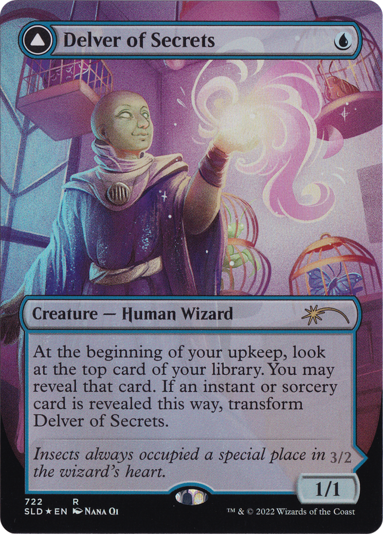 Delver of Secrets // Insectile Aberration (Borderless) [Secret Lair: From Cute to Brute] | Odin's Place