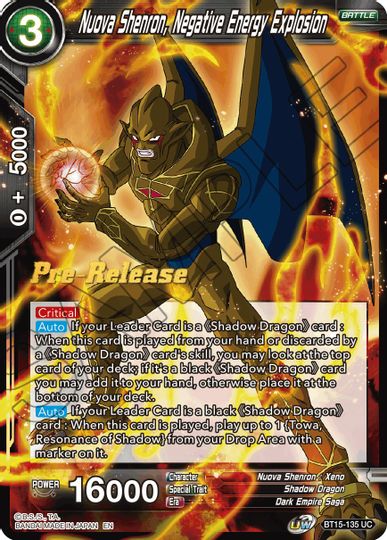 Nuova Shenron, Negative Energy Explosion (BT15-135) [Saiyan Showdown Prerelease Promos] | Odin's Place
