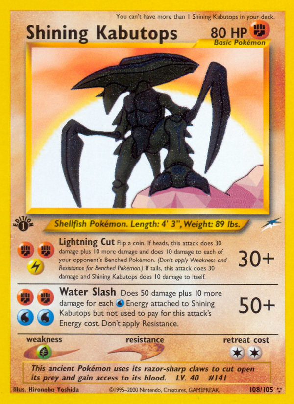 Shining Kabutops (108/105) [Neo Destiny 1st Edition] | Odin's Place