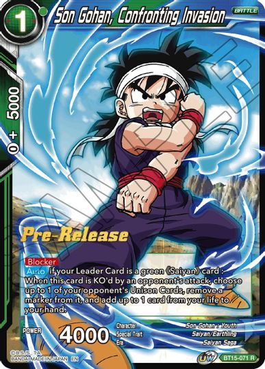 Son Gohan, Confronting Invasion (BT15-071) [Saiyan Showdown Prerelease Promos] | Odin's Place