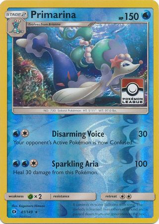 Primarina (41/149) (League Promo) [Sun & Moon: Base Set] | Odin's Place