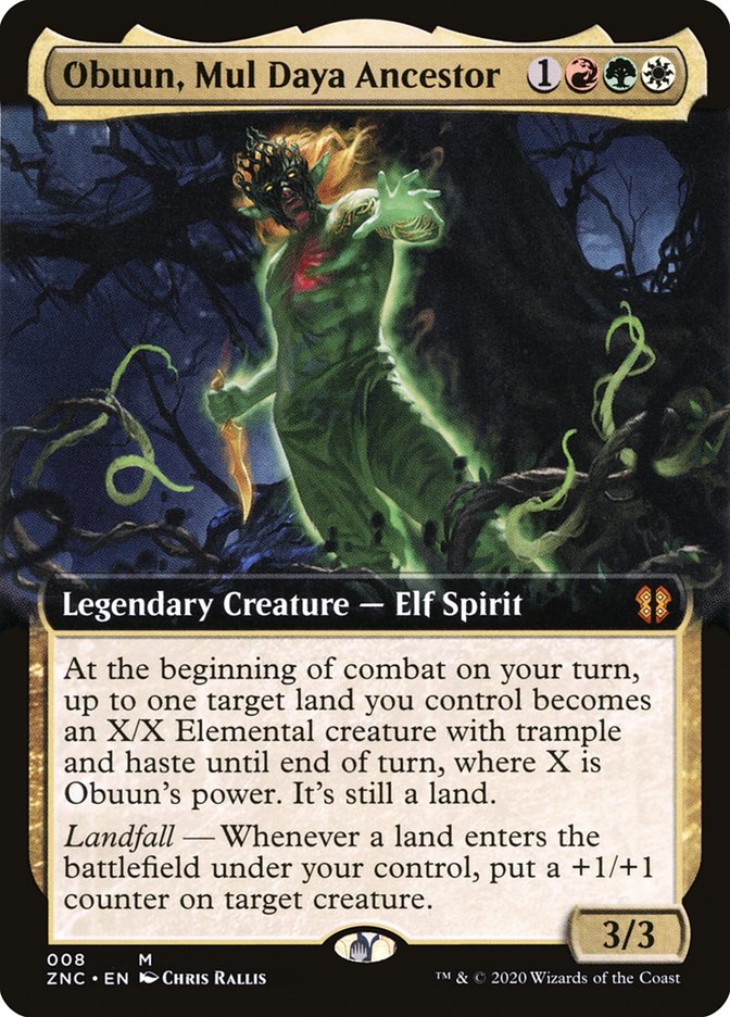Obuun, Mul Daya Ancestor (Extended Art) [Zendikar Rising Commander] | Odin's Place