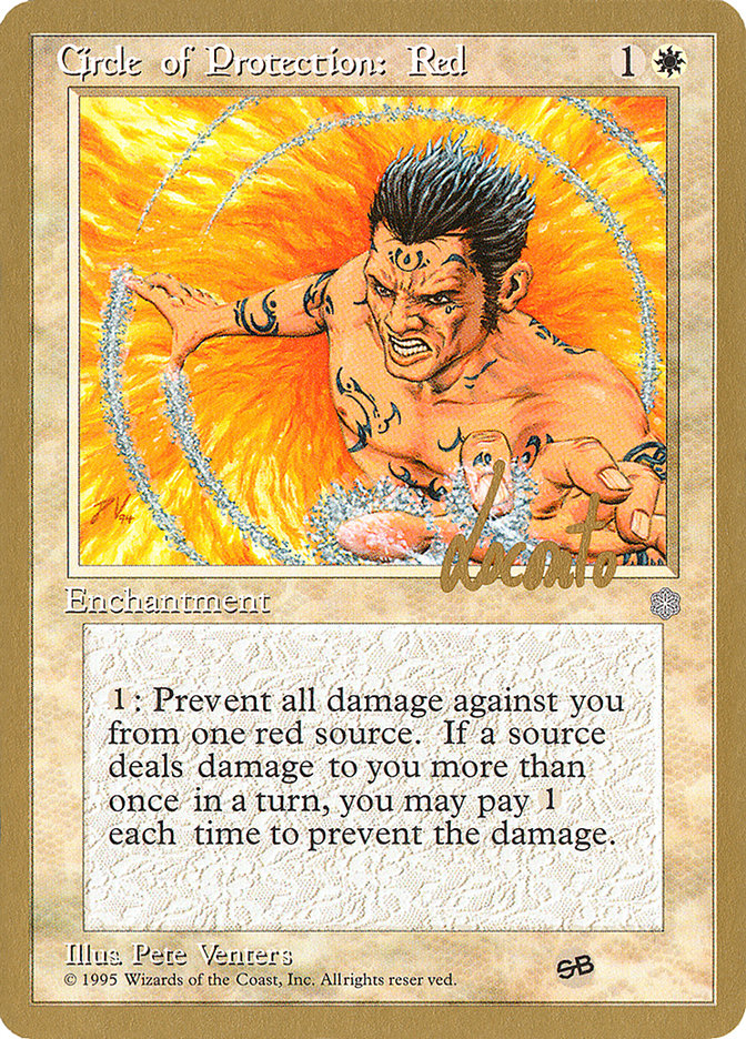 Circle of Protection: Red (Michael Loconto) (SB) (ICE) [Pro Tour Collector Set] | Odin's Place