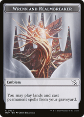 Warrior // Wrenn and Realmbreaker Emblem Double-Sided Token [March of the Machine Tokens] | Odin's Place
