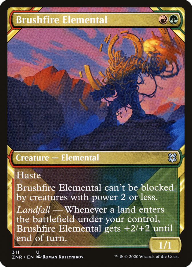 Brushfire Elemental (Showcase) [Zendikar Rising] | Odin's Place