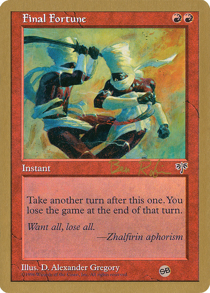 Final Fortune (Ben Rubin) (SB) [World Championship Decks 1998] | Odin's Place