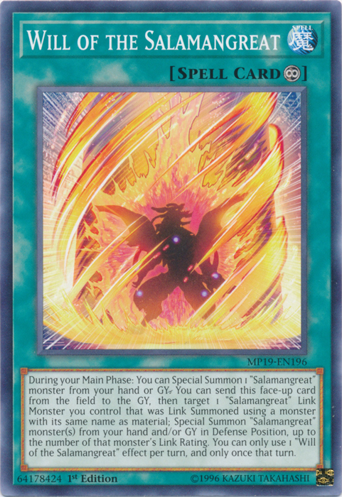 Will of the Salamangreat [MP19-EN196] Common | Odin's Place