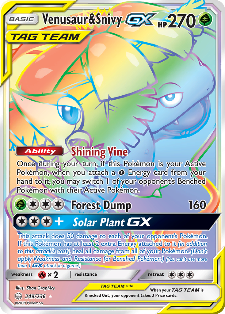 Venusaur & Snivy GX (249/236) [Sun & Moon: Cosmic Eclipse] | Odin's Place