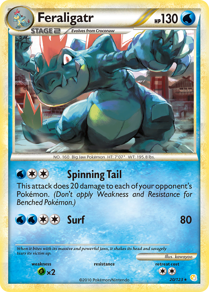 Feraligatr (20/123) [HeartGold & SoulSilver: Base Set] | Odin's Place
