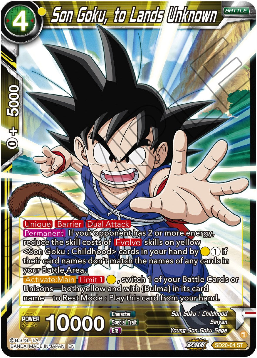 Son Goku, to Lands Unknown (SD20-04) [Dawn of the Z-Legends] | Odin's Place